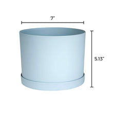 Load image into Gallery viewer, Planter, 6in, Mathers with Saucer, Misty Blue

