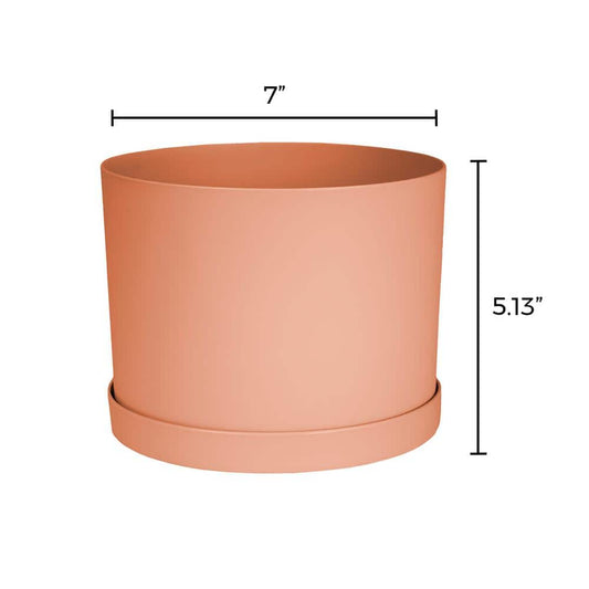 Planter, 6in, Mathers with Saucer, Muted TCotta