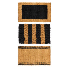 Load image into Gallery viewer, Natural Coir &amp; Black Woven Door Mat
