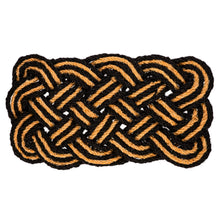 Load image into Gallery viewer, Natural Coir &amp; Black Braided Door Mat
