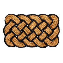 Load image into Gallery viewer, Natural Coir &amp; Black Braided Door Mat
