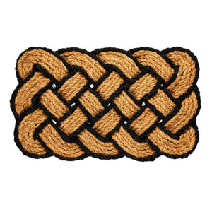 Natural Coir & Black Braided Door Mat