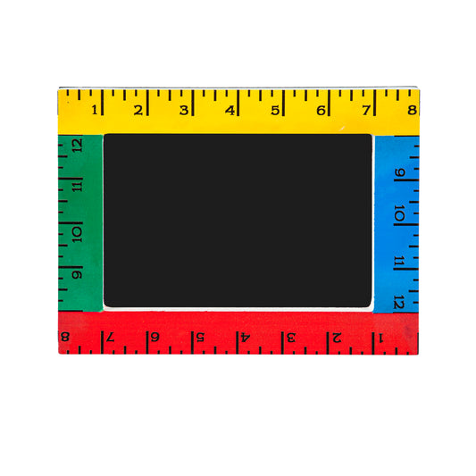 Wood Ruler Chalkboard Table Decor with Easel, 8in