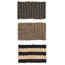 Load image into Gallery viewer, Cream &amp; Black Woven Synthetic Door Mat
