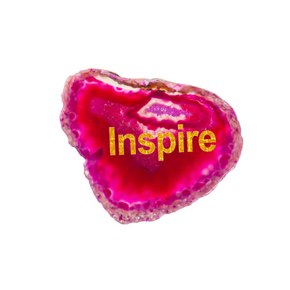 Agate Wishing Slice Token with Message, 3 Styles