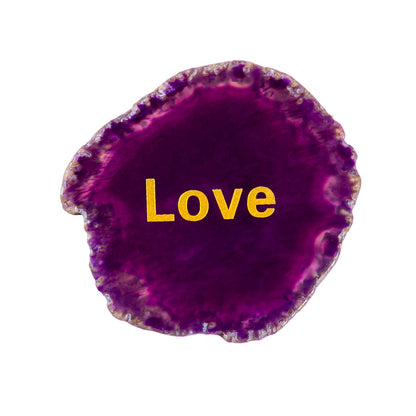Agate Wishing Slice Token with Message, 3 Styles