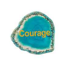 Load image into Gallery viewer, Agate Wishing Slice Token with Message, 3 Styles
