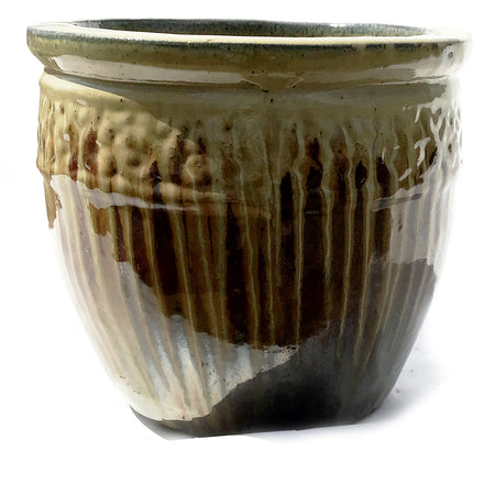 Planter, 19in, LC Henslowe, Cream/Copper/Black