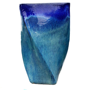 Planter, 14in, Le Croix Alberta, Blue/Marble Green