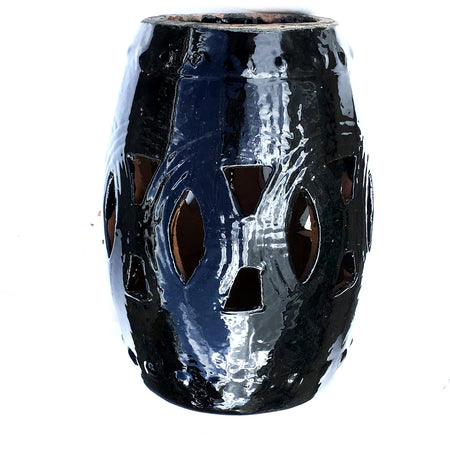 Harley Accent Stool, 17in, Glossy Black