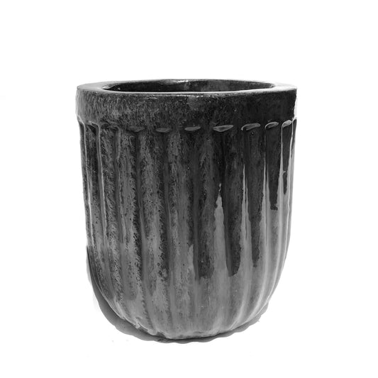 Planter, 14in, Le Croix Crawford, Matte Black