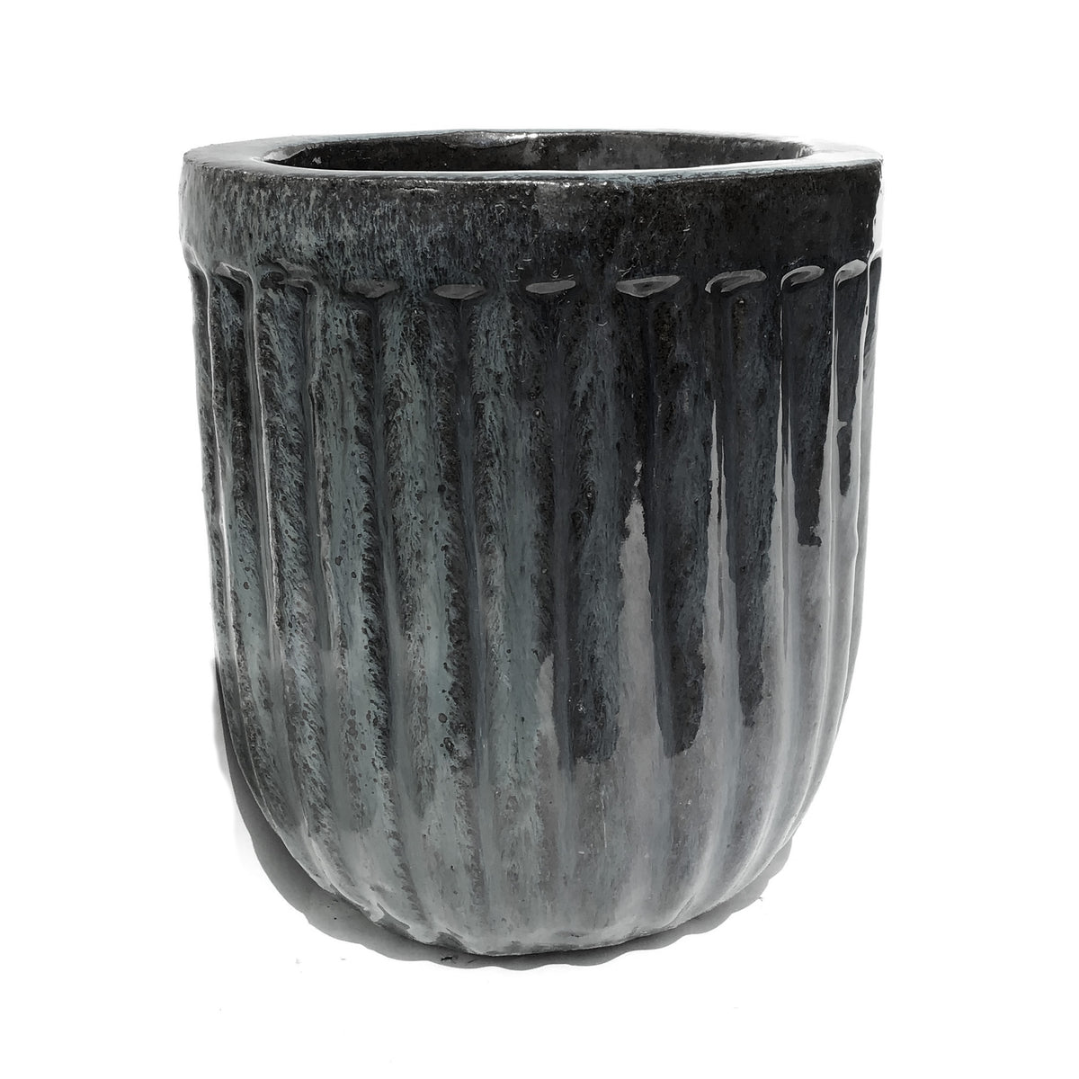 Planter, 17in, Le Croix Crawford, Matte Black