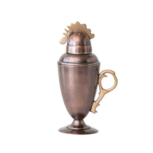 Vintage Style Rooster Cocktail Shaker, Copper