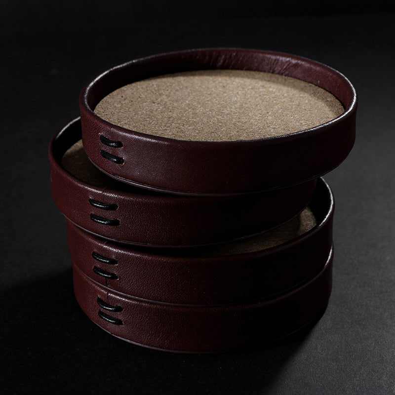 Liiton Full Leather Coaster, Set of 4
