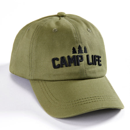Embroidered Camp Life Hat, Green