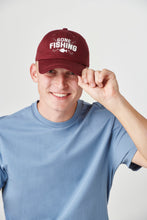 Load image into Gallery viewer, Embroidered Gone Fishing Hat, Red
