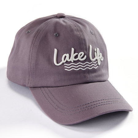 Embroidered Lake Life Hat, Grey