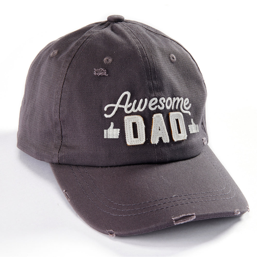 Embroidered Awesome Dad Hat, Grey