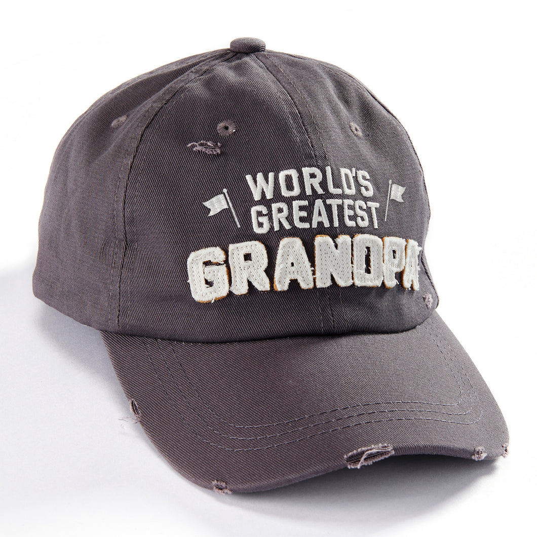Embroidered Greatest Grandpa Hat, Grey