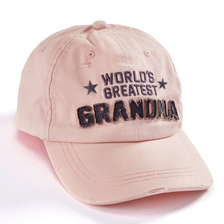 Embroidered Greatest Grandma Hat, Blush