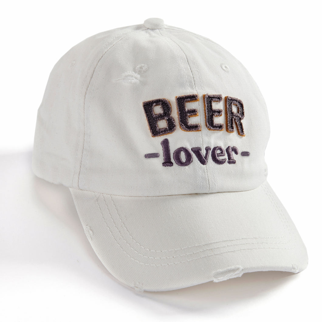 Embroidered Beer Lover Hat, Beige