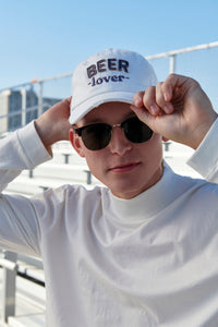 Embroidered Beer Lover Hat, Beige
