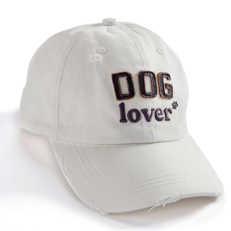 Embroidered Dog Lover Hat, Beige