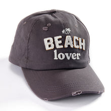 Load image into Gallery viewer, Embroidered Beach Lover Hat, Grey
