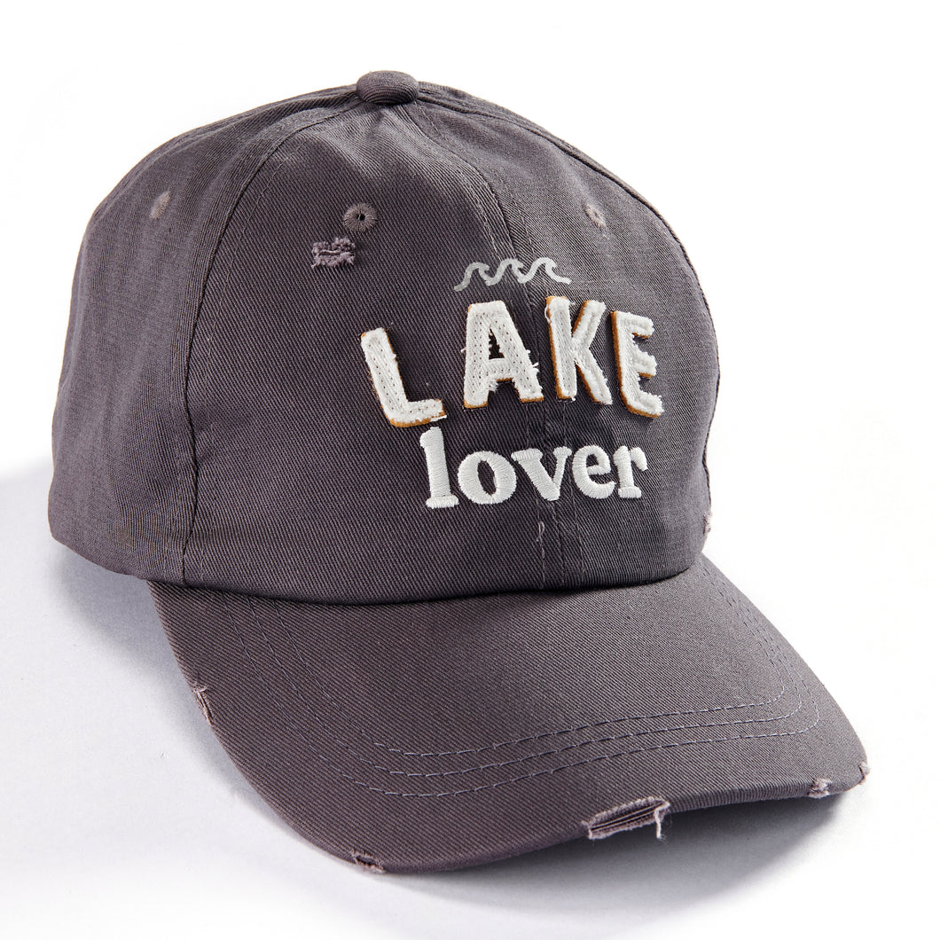 Embroidered Lake Lover Hat, Grey