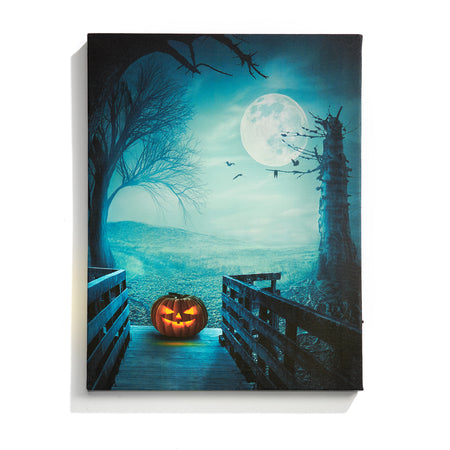 LED Halloween Canvas Print Wall Art