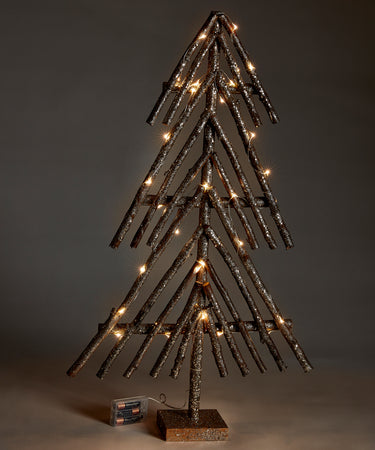 LED Fir Wood Glitter Christmas Tree, 31.5in