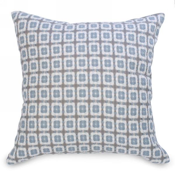 Blue & Grey Weave Textured Cushion, 17in