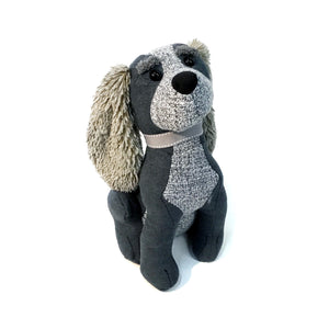 Two-Tone Grey Stuffed Dog Door Stopper