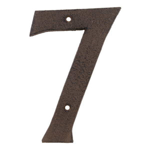 Brown Metal House Number, 7