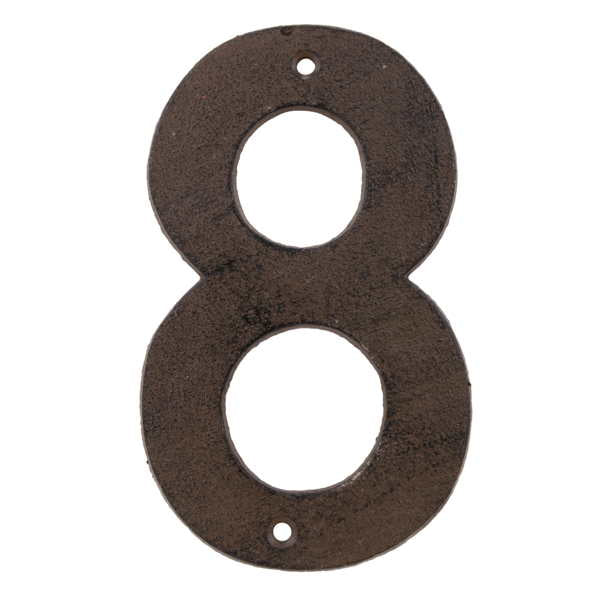 Brown Metal House Number, 8
