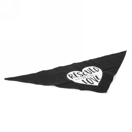 Rescued with Love Dog Bandana, Black