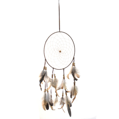 Dream Catcher, Single Ring, with Feathers, 9in