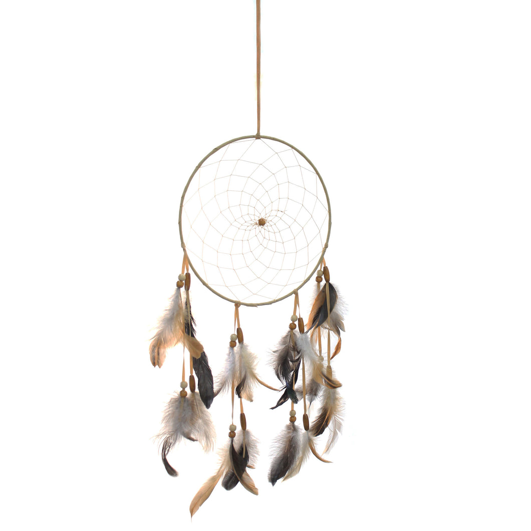 Dream Catcher, Single Ring, with Feathers, 9in