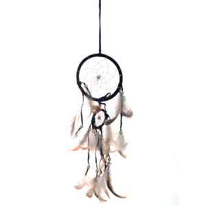 Dream Catcher, Double Ring, with Feathers, 4/2in