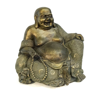 Polyresin Happy Buddha Statue, 11.5in