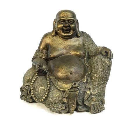 Polyresin Happy Buddha Statue, 11.5in