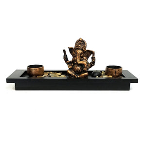 Ganesha Tealight Zen Garden, 14in