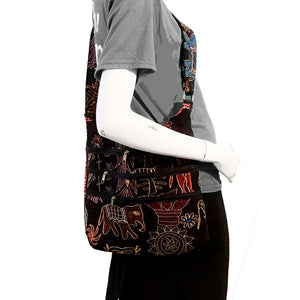 Aztec Birds Pattern 3-Zip Sling Bag