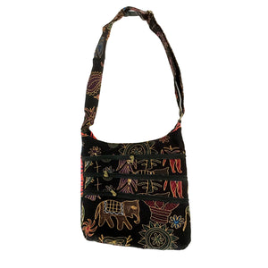 Aztec Birds Pattern 3-Zip Sling Bag