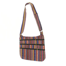 Load image into Gallery viewer, Multicolour Striped 3-Zip Sling Bag
