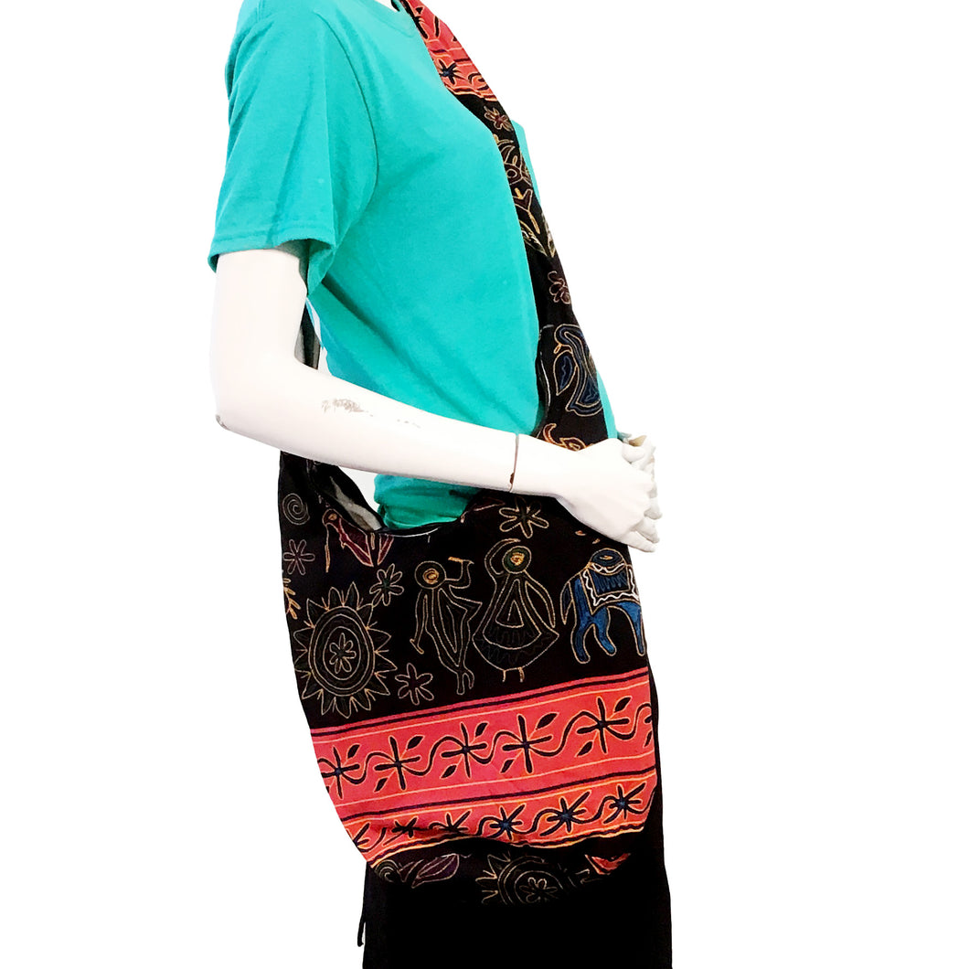 Aztec Birds Pattern 2-Pocket Sling Bag