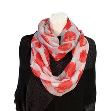 Load image into Gallery viewer, Ladies Fashion Infinity Scarf, Poppy Print, 6 Asst
