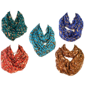 Ladies Fashion Infinity Scarf, Leopard Print