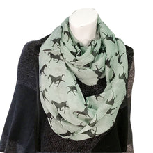 Load image into Gallery viewer, Ladies Fashion Infinity Scarf, Horse Print
