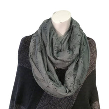 Load image into Gallery viewer, Ladies Fashion Infinity Scarf, Musical Note Print
